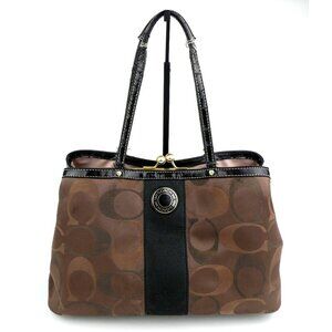 Coach Signature Brown & Black Tote Bag F20105